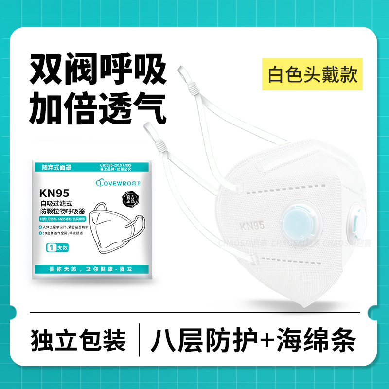 Head-mounted-adjustable eight-layer white [double valve] with sponge strip