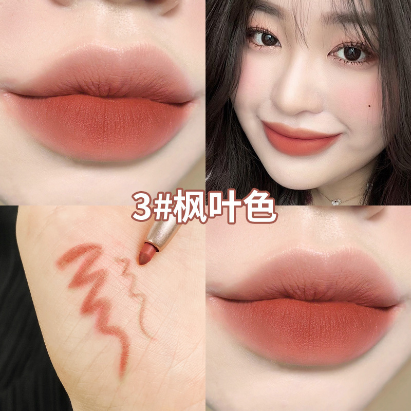 Han Qian rotativo automático lápiz labial mate impermeable duradero gancho de línea lápiz labial primavera y verano color desnudo fabricante de boca