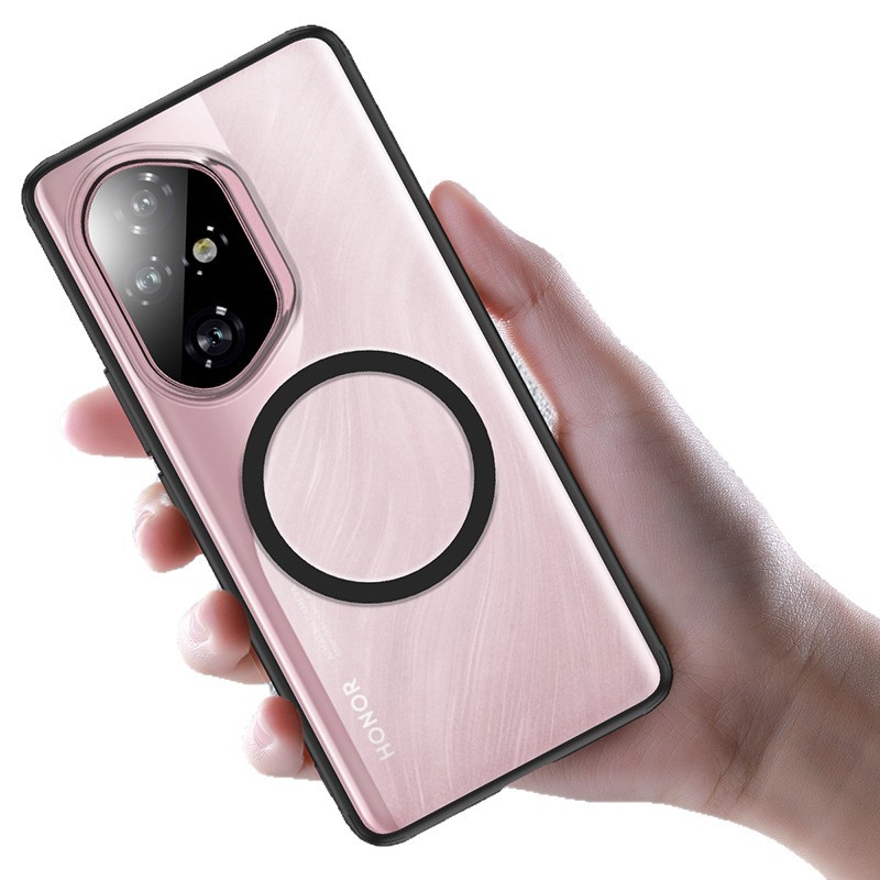 Funda para teléfono móvil con succión magnética esmerilada con armadura Honor 300Pro cubierta protectora anti-caída totalmente transparente de cristal de hielo X60Pro