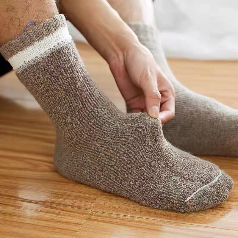 Socks women's socks autumn and winter fleece-lined thickened warm stockings foreign trade long tube men's wool terry towel socks