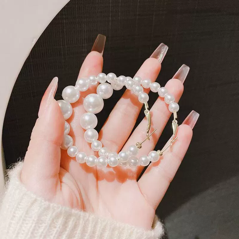 Серебряная игла из жемчуга, серьги, европейский стиль, простой и элегантный дизайн, светлая роскошь, оптовая продажа