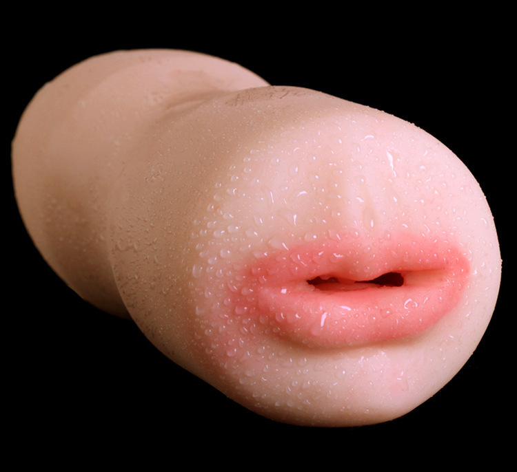 Real Kiss Mouth Masturbator Manual Male Stroker Silicone Soft Gel 16cm — detail image 3