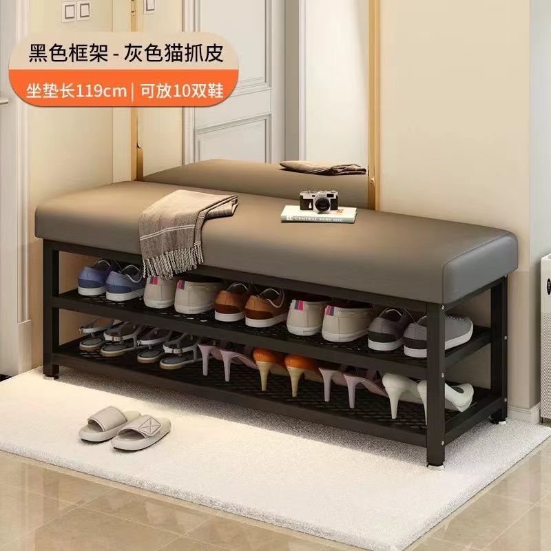 Cambio de taburetes de zapatos puerta de entrada de asiento taburete de zapatos portable paquete suave de lujo ligero creativo taburete rack de zapatos
