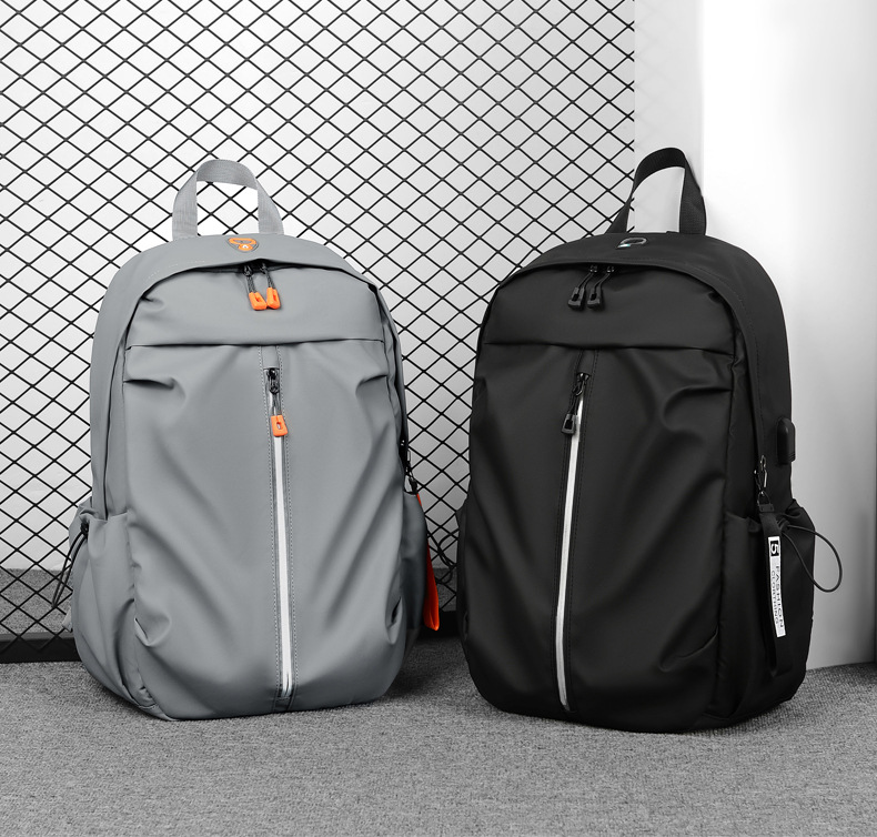 Nylon Material Solid Color Casual Travel School Backpack Laptop Backpack Functional Backpack