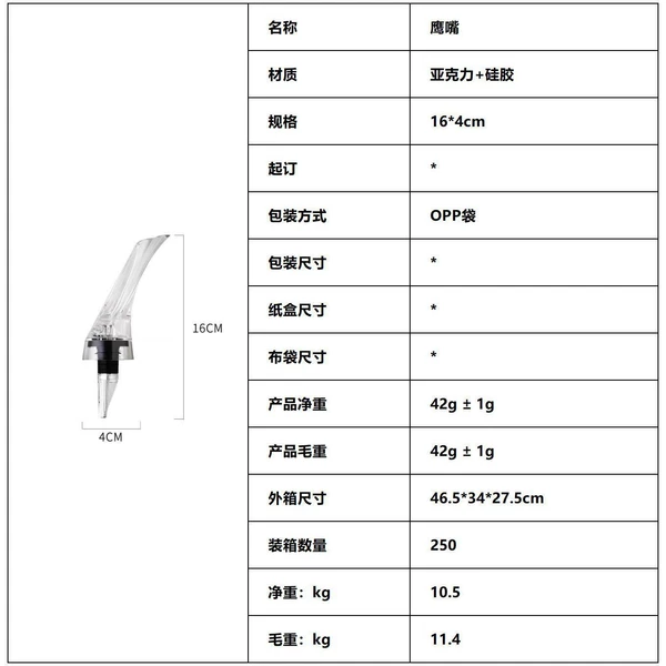 Eagle beak decanter: bulk
