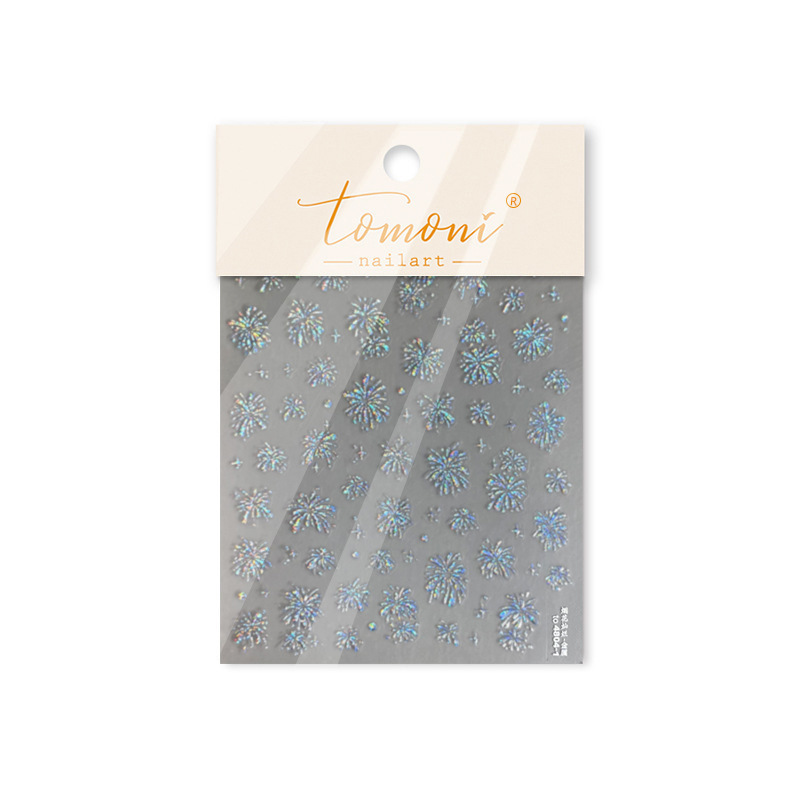 Artículo de uñas nuevo ambiente Fuegos artificiales brillante Fuegos artificiales 2025 Uña romántica en línea nuevo estilo de decoración de pegatinas de uñas