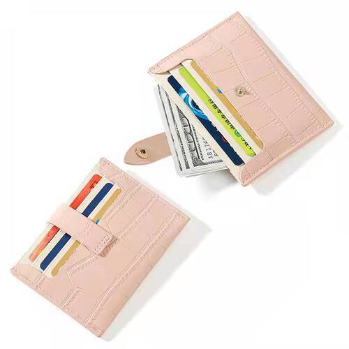Minimalist thin large-capacity small card holder multi-functional card slots for women, exquisite PU leather card case.
