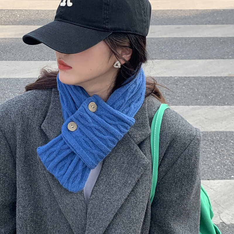 マフラーの女性秋冬の韓国版の百合風の純色の小さいマフラーの保温の首のニットの毛糸は首のかわいい少女を囲みます。|undefined