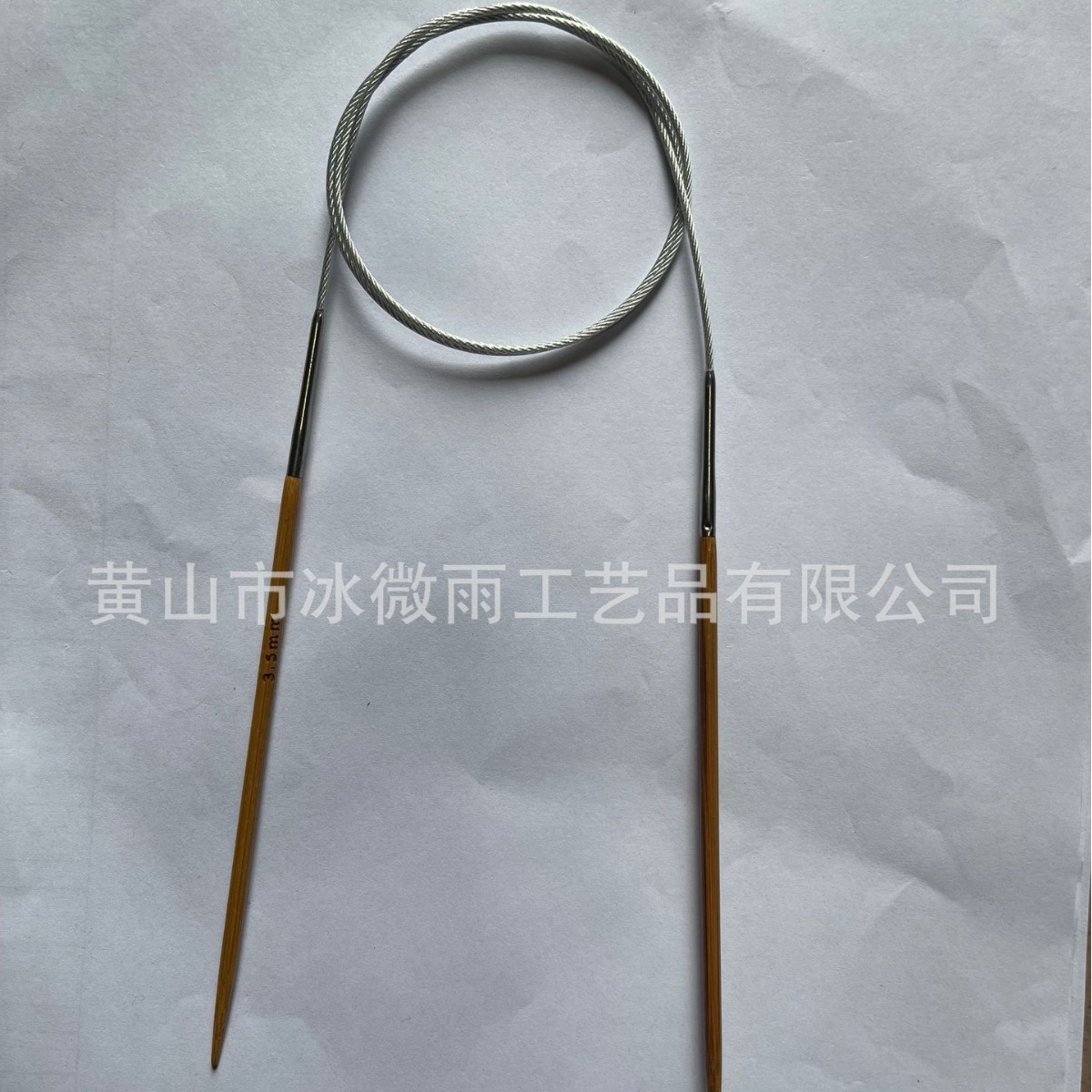 Fábrica directa de alambre de bambú anillo aguja anillo de bambú aguja tejer herramienta aguja de lana de bambú aguja anillo de carbón