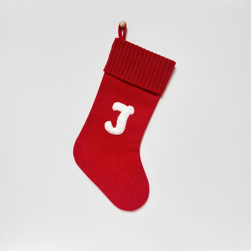 新しい赤いクリスマス装飾ニットレターソックスクリスマスソックスクリスマスツリーペンダント装飾クリスマスソックス|undefined