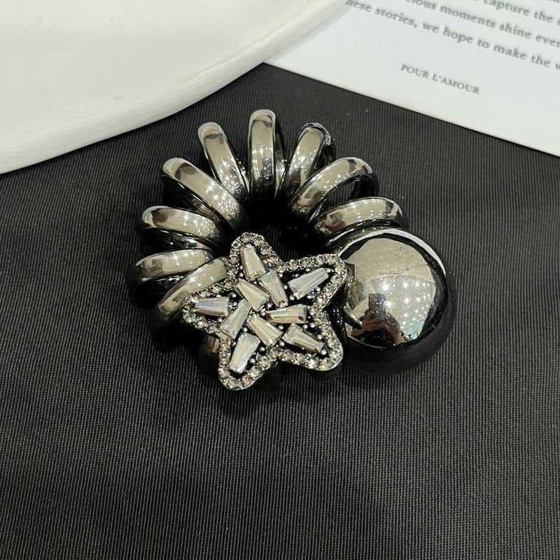 Cabeza coreana simple y de alta calidad linda línea telefónica de punto de onda de verano temperamento fresco cuerda de cabello diaria duradera