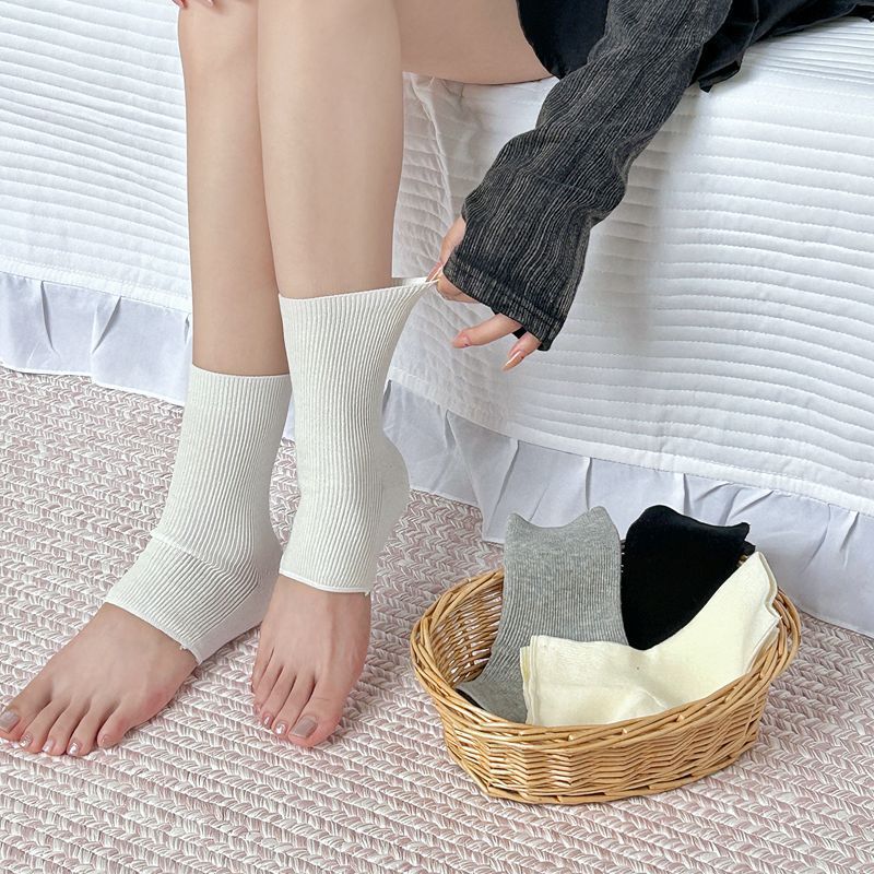 Summer Thin Cotton Double-Needle Ankle and Calf Protectors for Men and Women, Over-The-Knee Ankle Short Socks