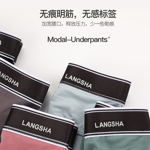Lansha Men's Underwear Modal Invisible Triangle Briefs Breathable Cotton Antibacterial Men's Briefs Sexy Shorts