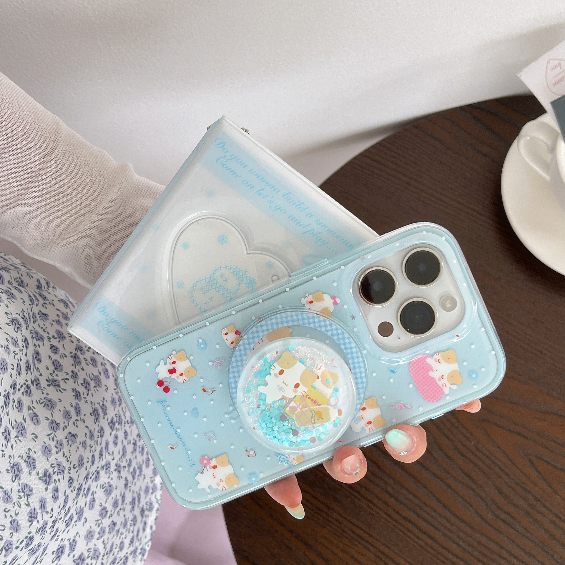 Divertido gato de algodón de azúcar de dibujos animados para Apple 16ProMax funda para teléfono móvil 15Pro nicho 14/13 nuevo 15PM