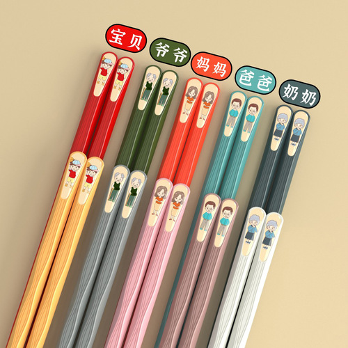 High-end high-temperature resistant individual serving chopsticks, character alloy chopsticks, popular model, anti-slip, anti-mold, home use chopsticks, wholesale manufacturer