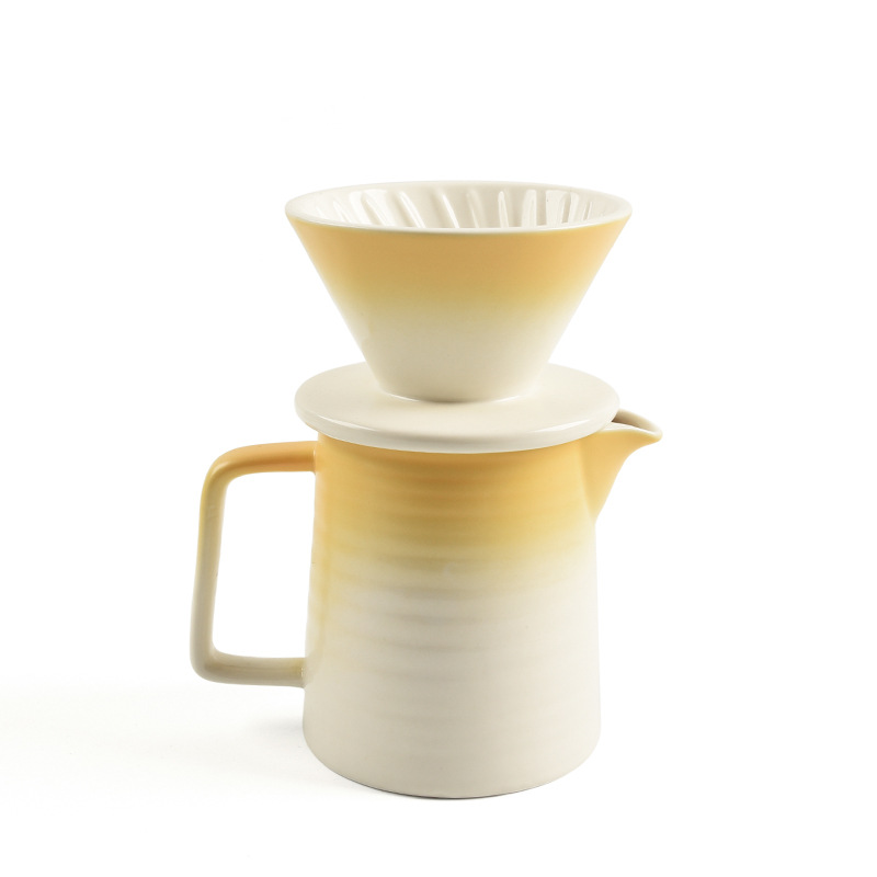 Cafetera V60 estilo americano, de cerámica negra, para compartir, con filtro y taza, juego para 2 personas, para exportación. image 15