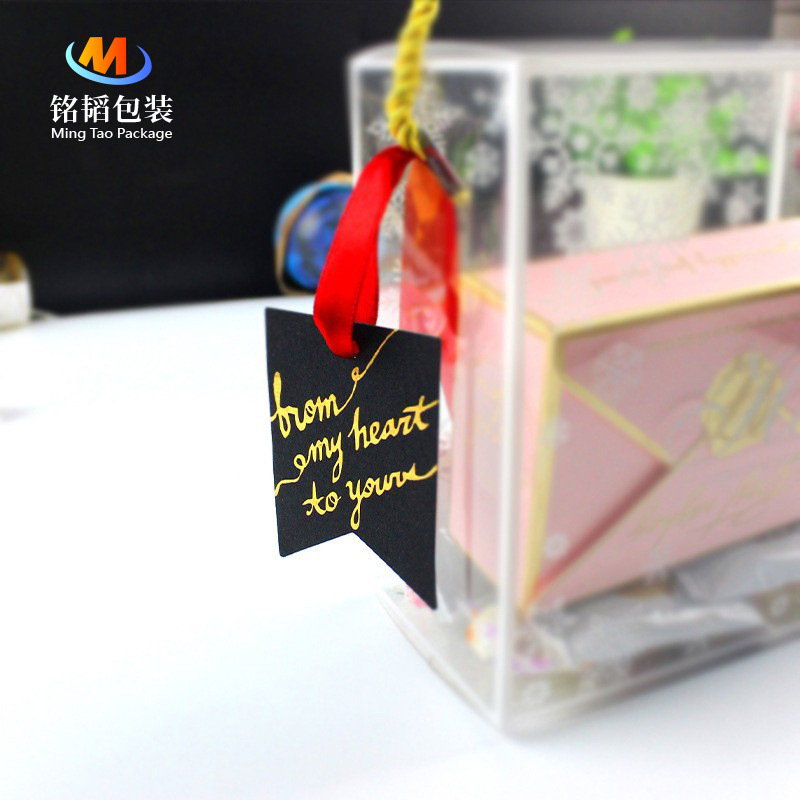 现货Thank you烫金牛皮纸吊牌喜庆祝福语烘焙蛋糕喜糖盒装饰吊牌