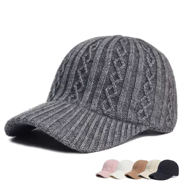 Korean-style knitted women's autumn and winter baseball cap, European and American retro fashion, versatile and warm, trendy duckbill cap