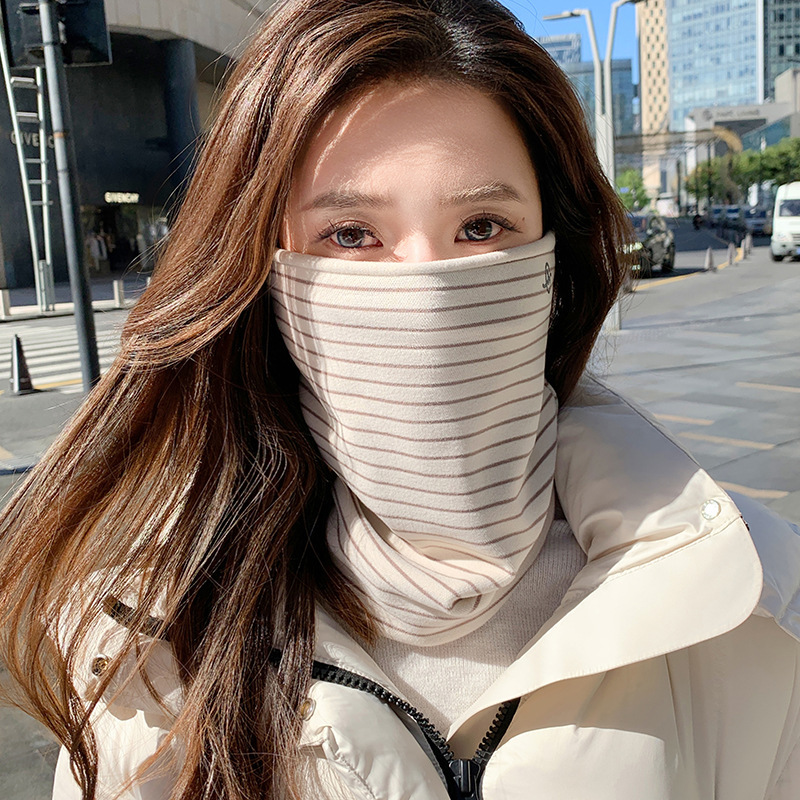 秋冬季面罩护脸护颈一体护耳户外骑车保暖面罩针织面巾围脖男女帽|undefined