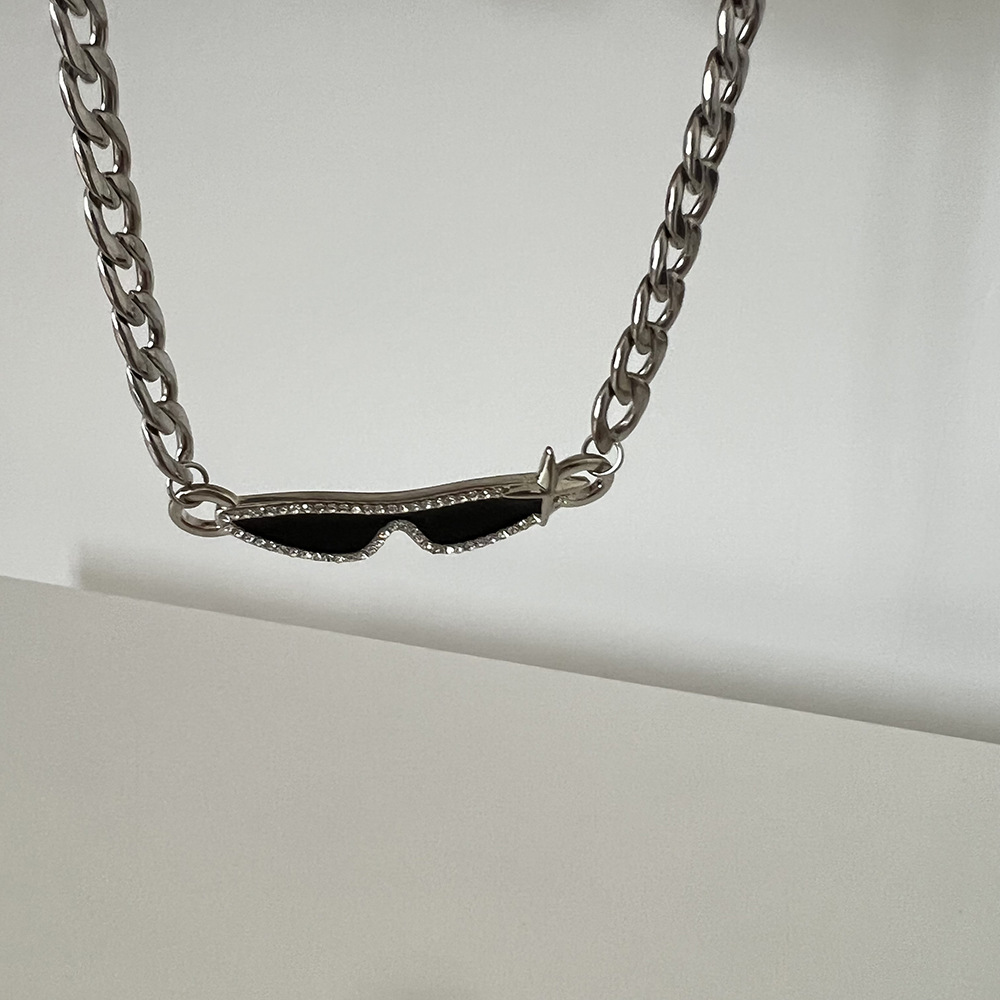 Cubaanse ketting van titaniumstaal voor dames hip hop stijl ketting_voghion.com