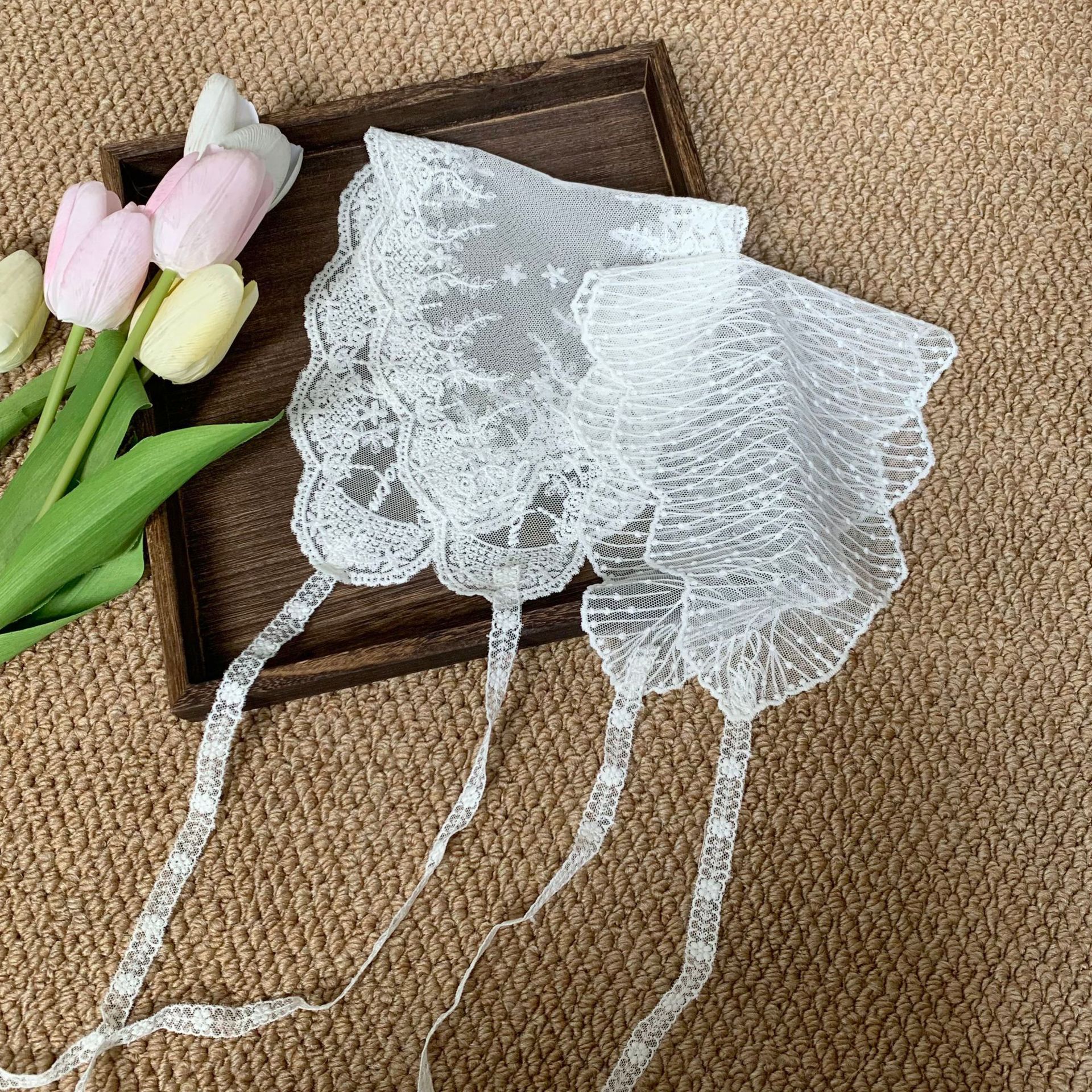 Pañuelo de seda de encaje de alta calidad verano nuevo estilo súper hada flor triángulo bufanda bufanda bufanda femenina pañuelo cinturón para el cabello atado cabello