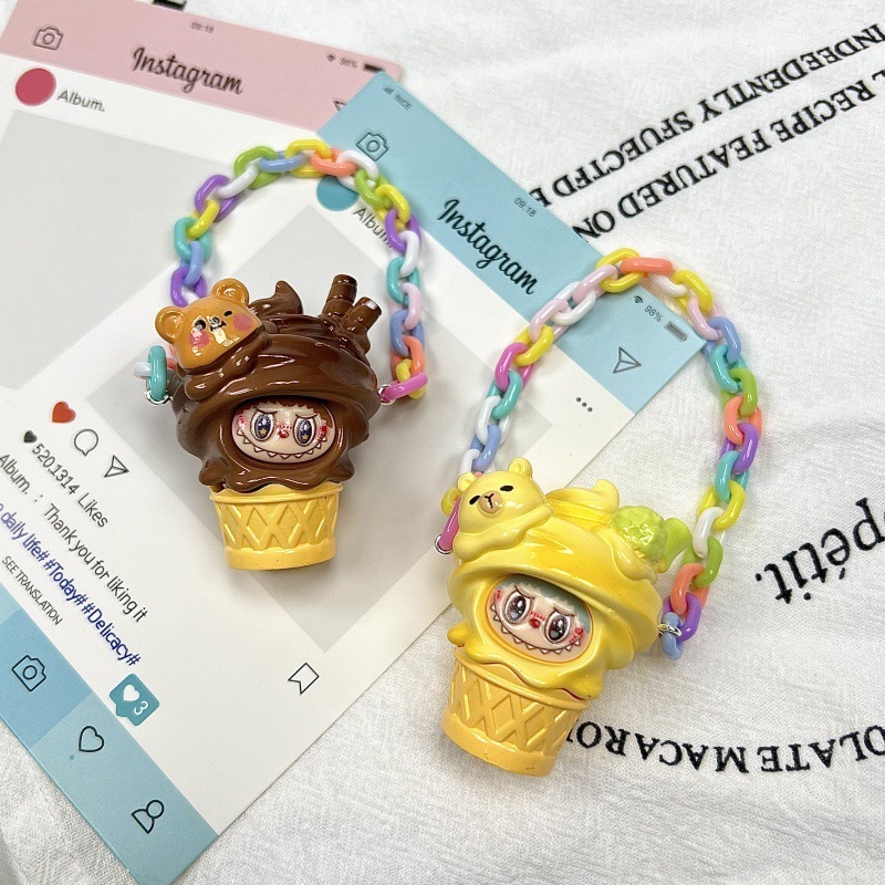 超かわいいサマーコーンラブリーバッグレインボーチェーンコットンドールラブリードール人形小さなショルダーバッグ|undefined