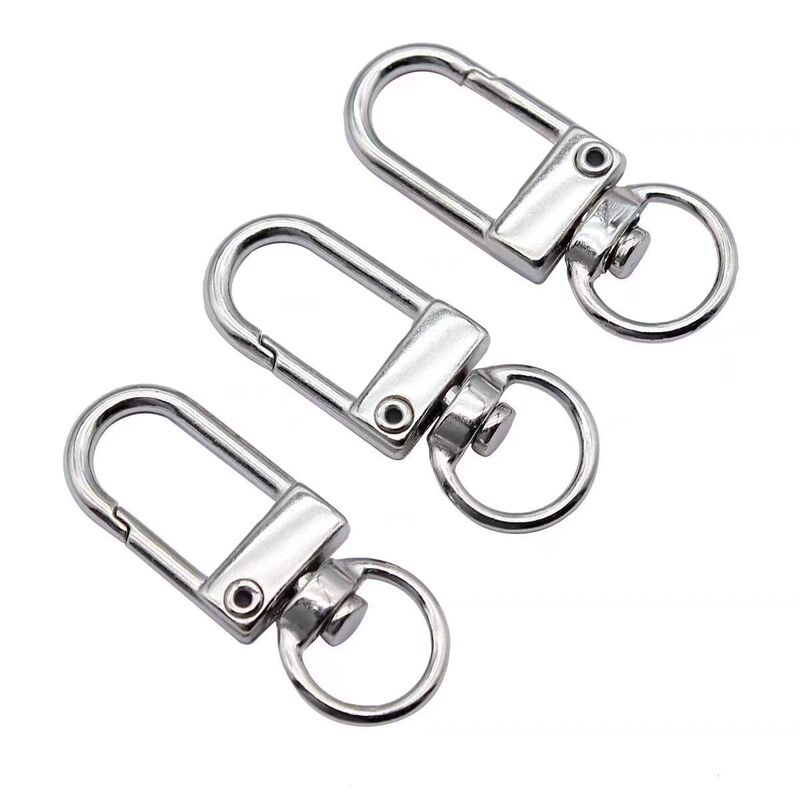 Zinc alloy rotating door buckle keychain in gold and silver, accessory parts, 33mm universal bag hook, wholesale
