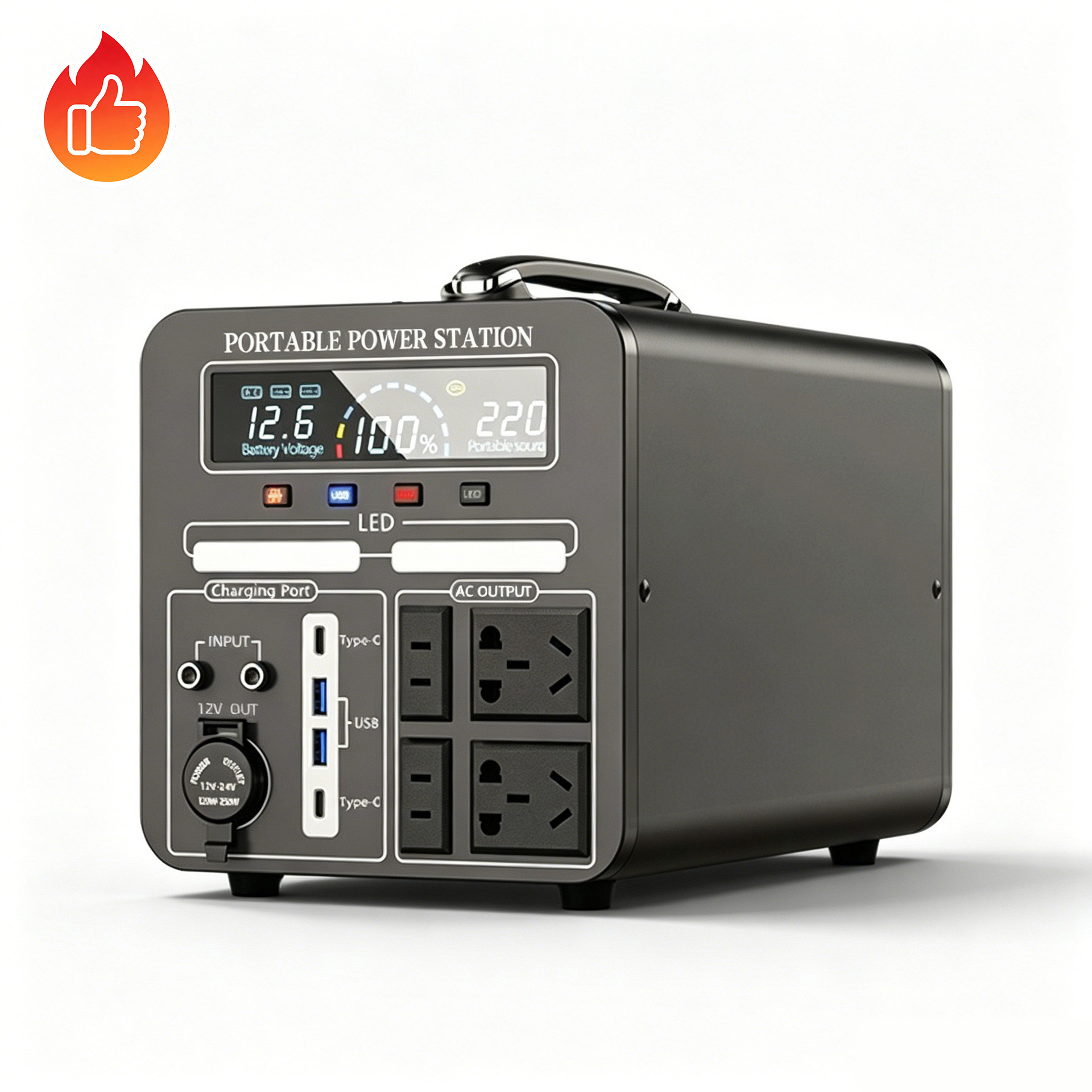 Fuente de alimentación móvil al aire libre 220V de alta potencia de gran capacidad de batería montada en automóviles camping stand hogar almacenamiento de energía fuente de alimentación de emergencia image 8