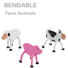 铁线农场动物可弯曲铁丝公仔