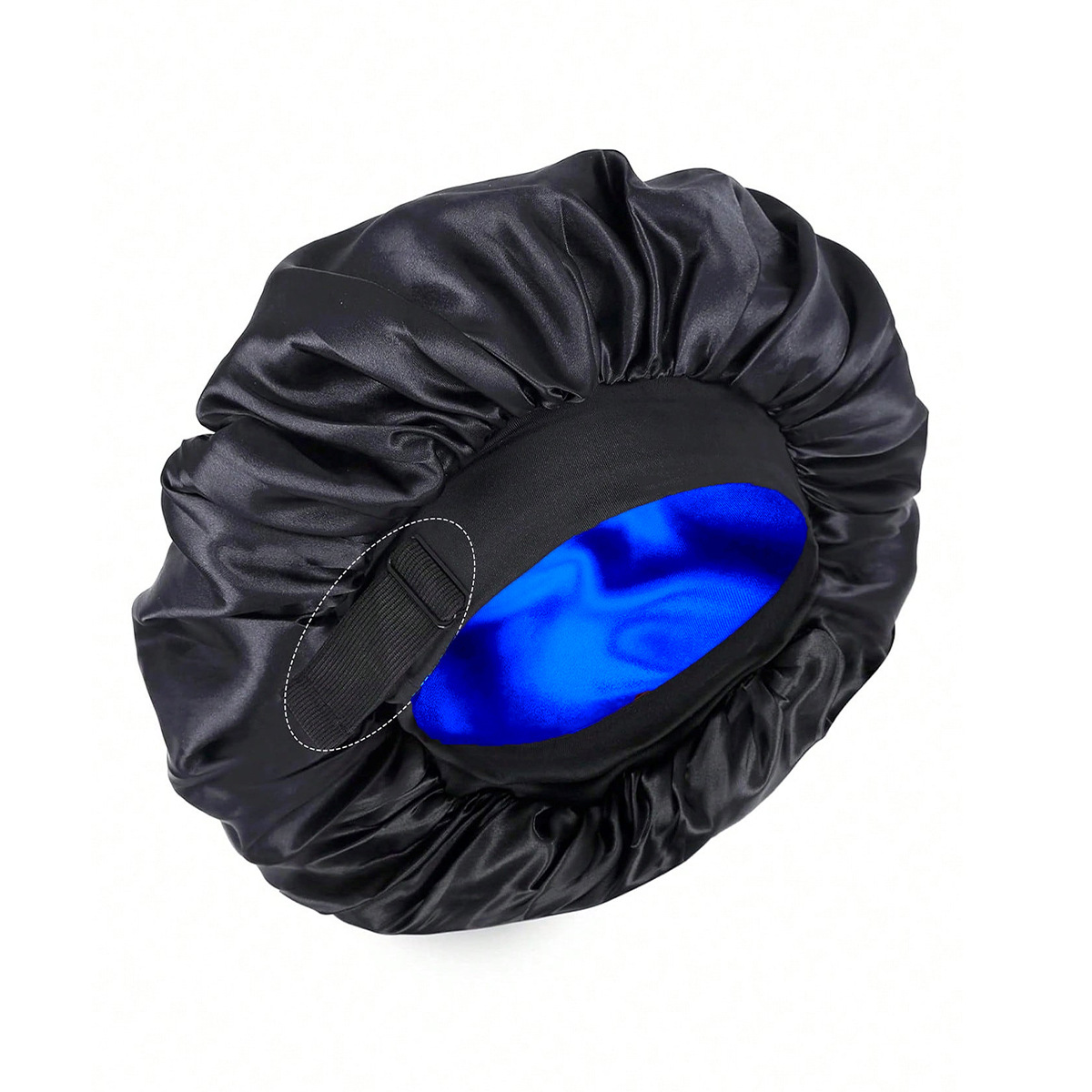 외부는 검정색, 내부는 사파이어 블루