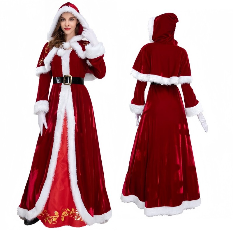 2025 New Couple Christmas Costumes Men's and Women's Santa Claus Costumes Printed Christmas Stage Performance Suits 2025 New Couple Christmas Costumes Men's and Women's Santa Claus Costumes Printed Christmas Stage Performance Suits