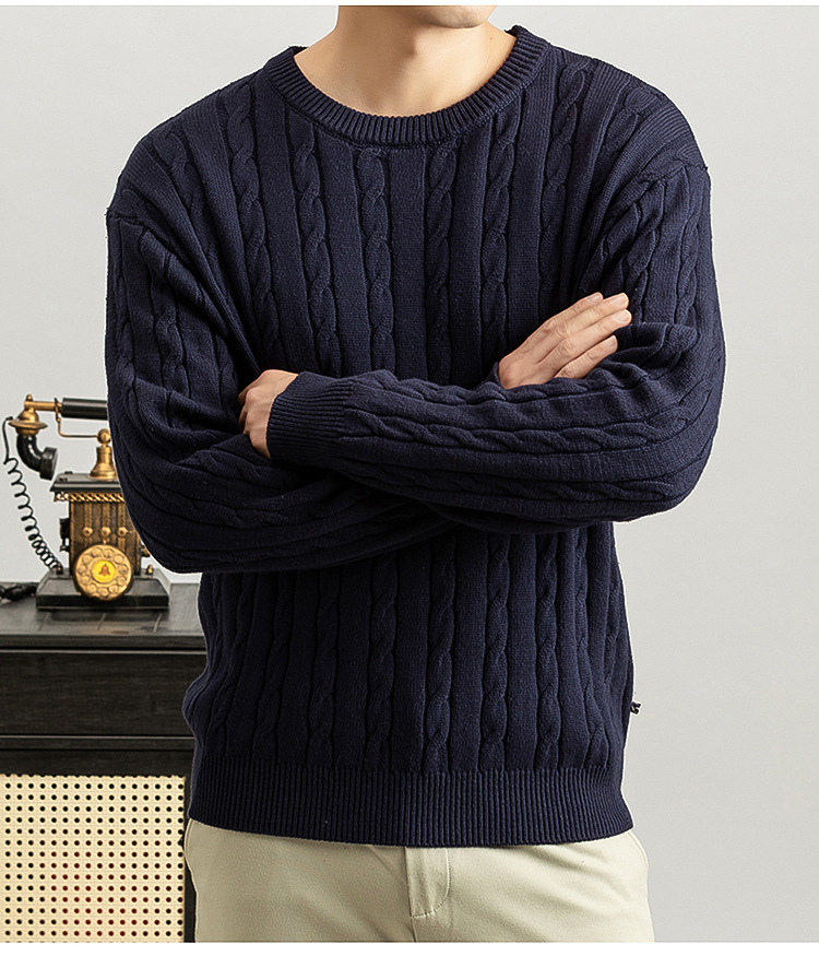 Cable Knit Crew-Neck Sweater