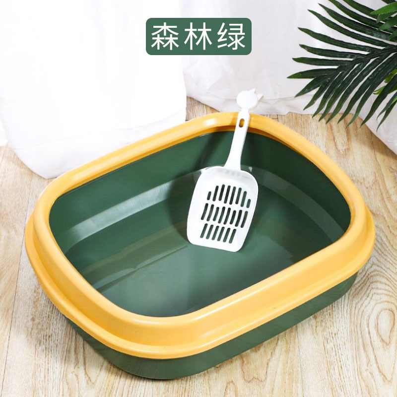 简约椭圆形猫砂盆超大号现货批发 幼猫专用防外溅砂半封闭猫屎盆|undefined