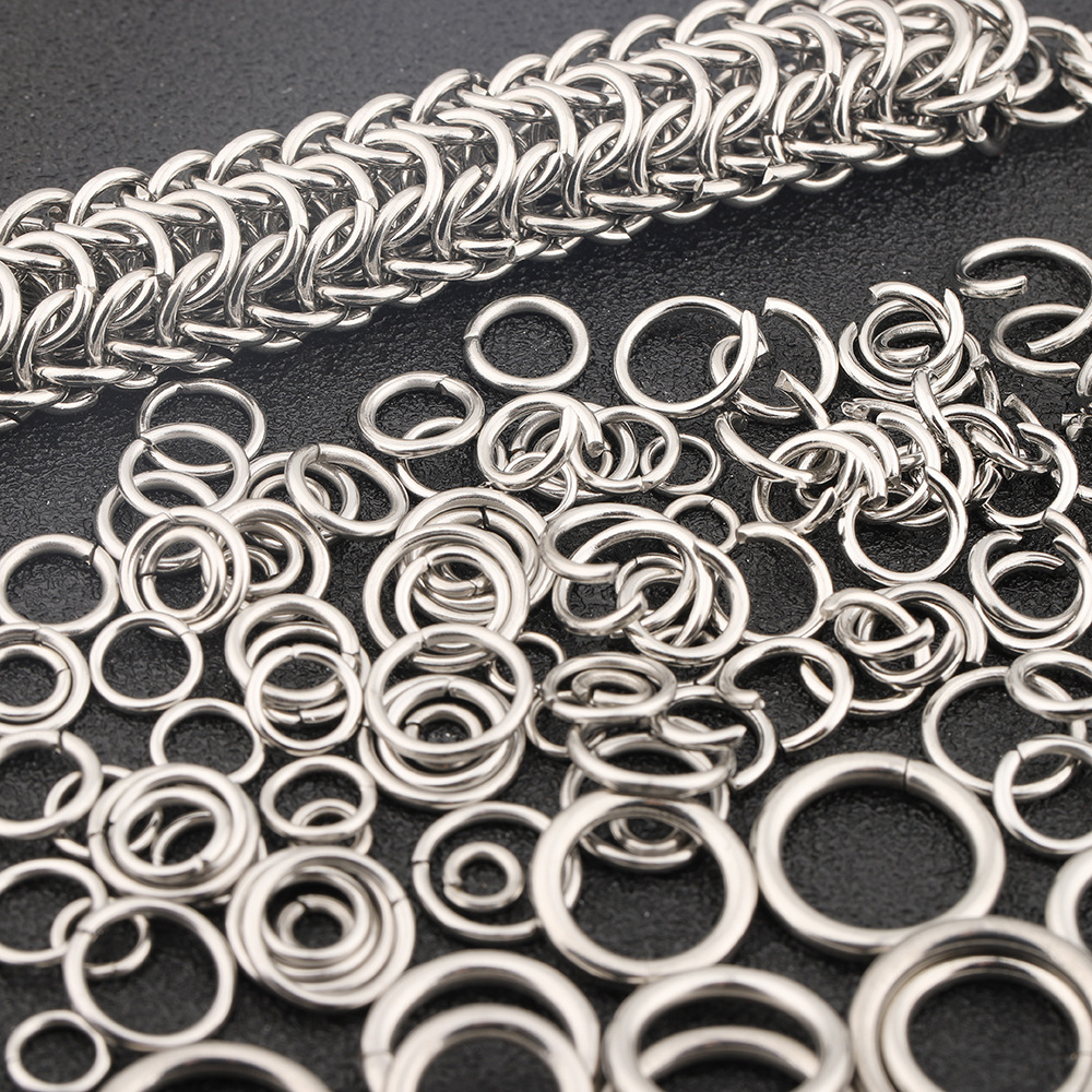 多规格现货不锈钢开口圈闭口圈平圈 锁子甲圈DIY手工挂件连接跳环