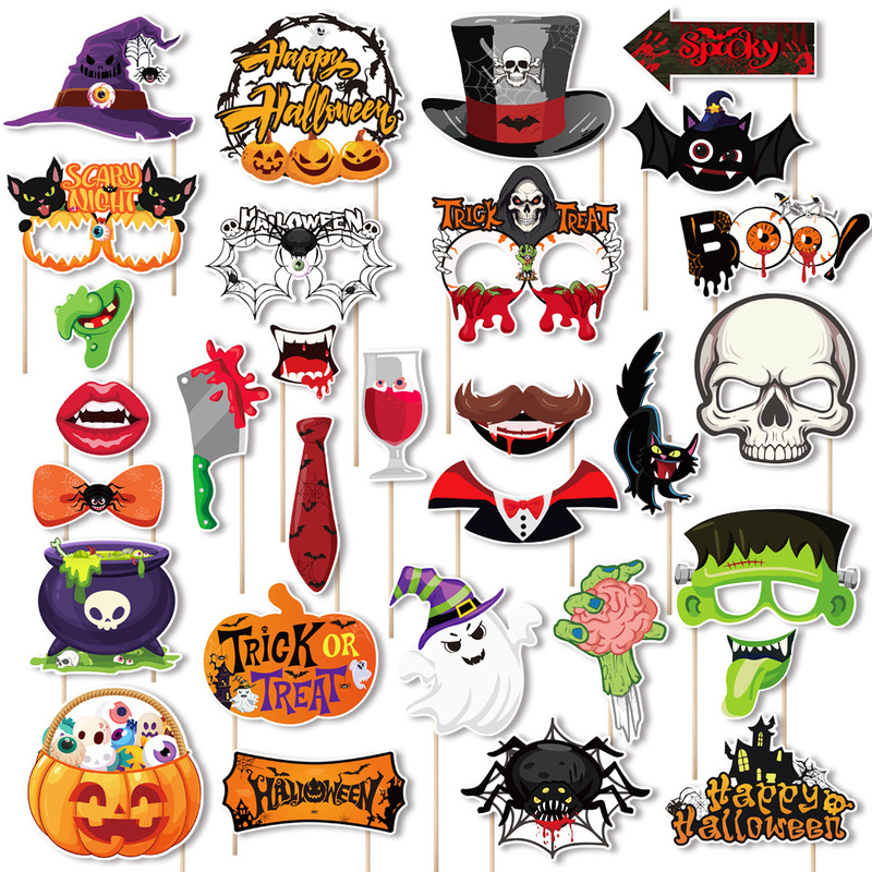 New Halloween Photo Props Party Decorations Halloween Funny Photo Props Pumpkin Skull Glasses Dress up