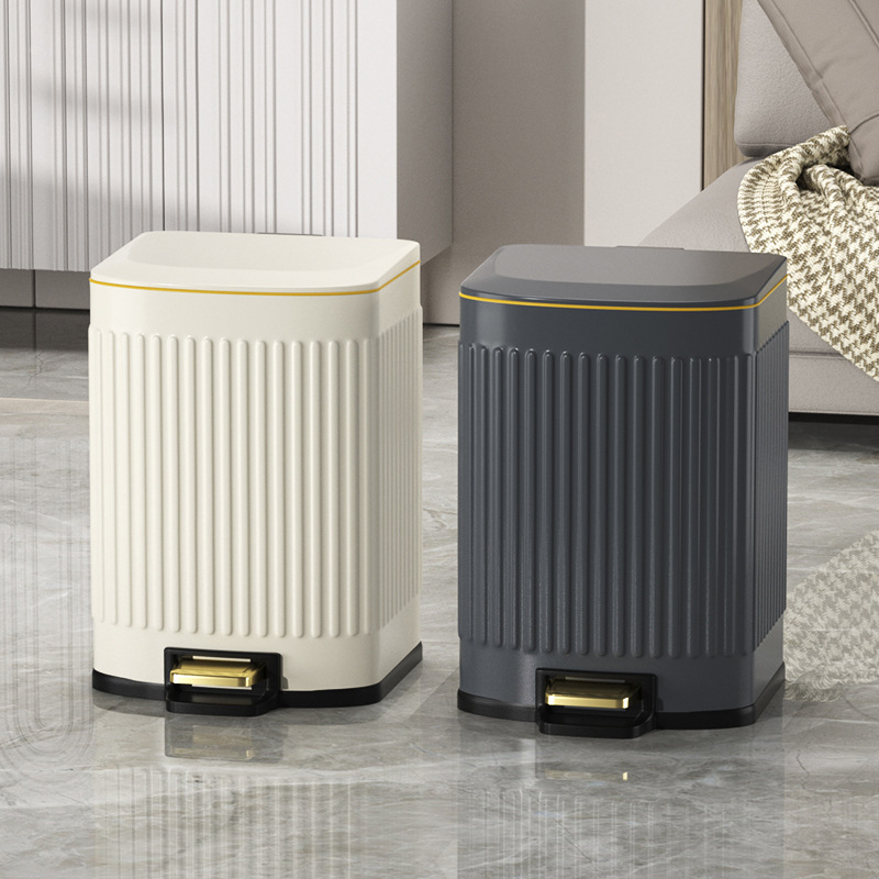 Trash Can Household Large Foot with Lid Light Luxury Modern Stainless Steel Foot with Lid Kitchen and Toilet New Product Trash Can Household Large Foot with Lid Light Luxury Modern Stainless Steel Foot with Lid Kitchen and Toilet New Product