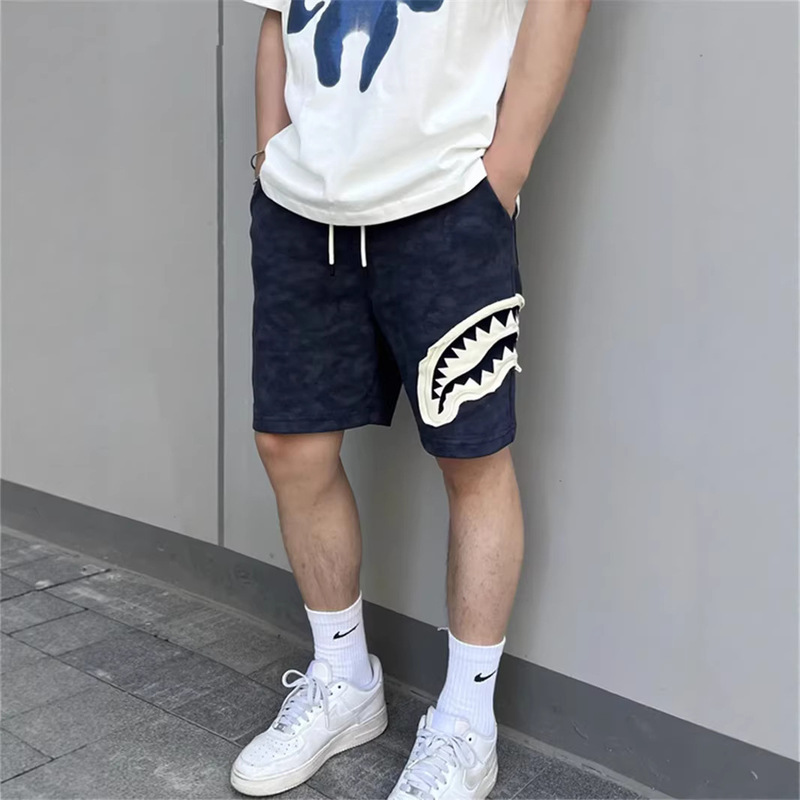Summer Design Shark Mouth Shorts for Boys and Teenagers, Versatile Trendy Loose Thin Casual Shorts Summer Design Shark Mouth Shorts for Boys and Teenagers, Versatile Trendy Loose Thin Casual Shorts