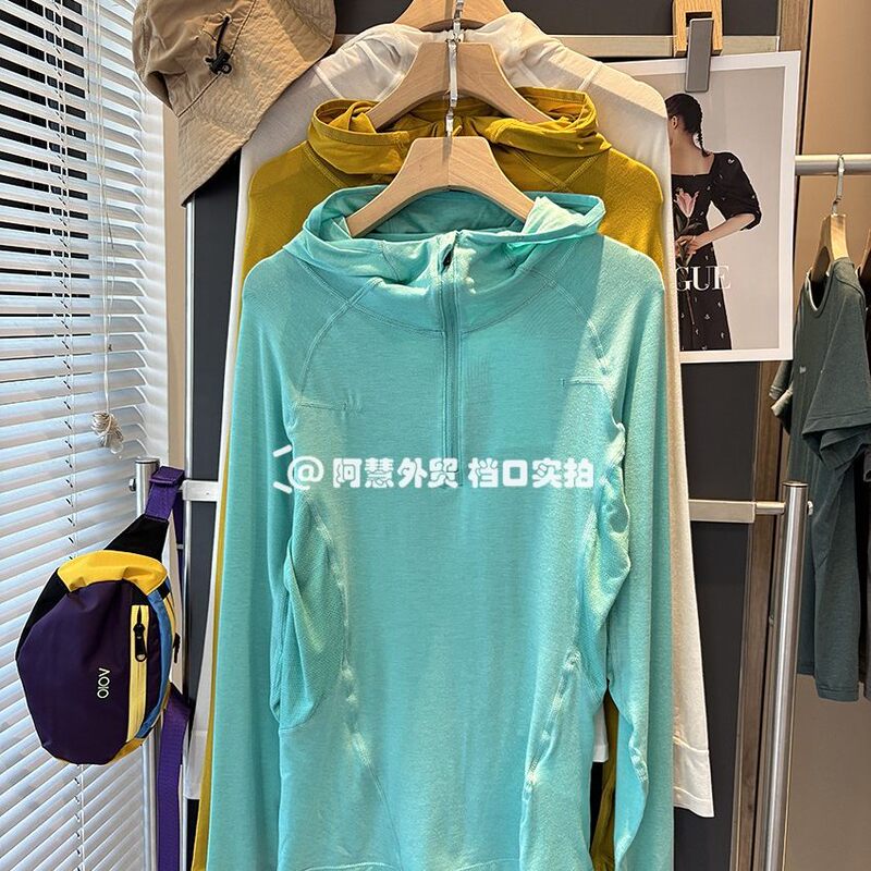 Factory Orders! Women's Half-Zip Quick-Dry Shirt for Hiking and Mountaineering, Sun Protection Hoodie, Sweat-Wicking Long-Sleeve T-Shirt Top