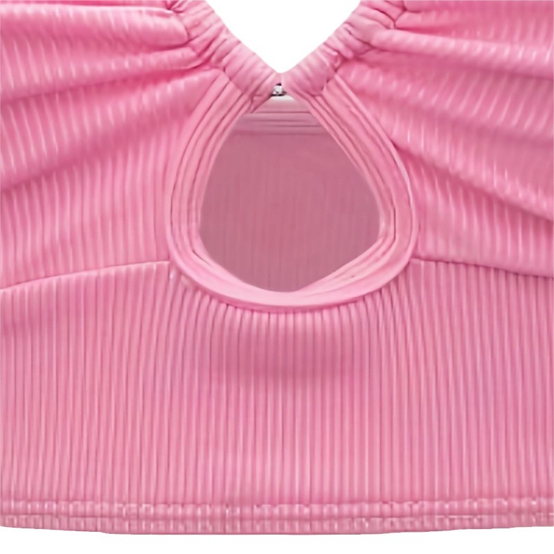 2023 AliExpress Amazon traje de baño europeo y americano Correa mujer de tres puntos bikini sexy hueco triángulo traje de baño