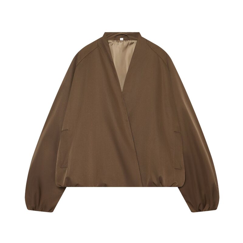 New foreign trade model in European and American style, long-sleeved V-neck aviator jacket 7024574 New foreign trade model in European and American style, long-sleeved V-neck aviator jacket 7024574