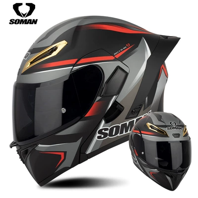 helmet riding motorcycle full helmet | Motosiklet kaskı (dəbilqə) - red-and-gray-fantasy-with-tea-slices-s