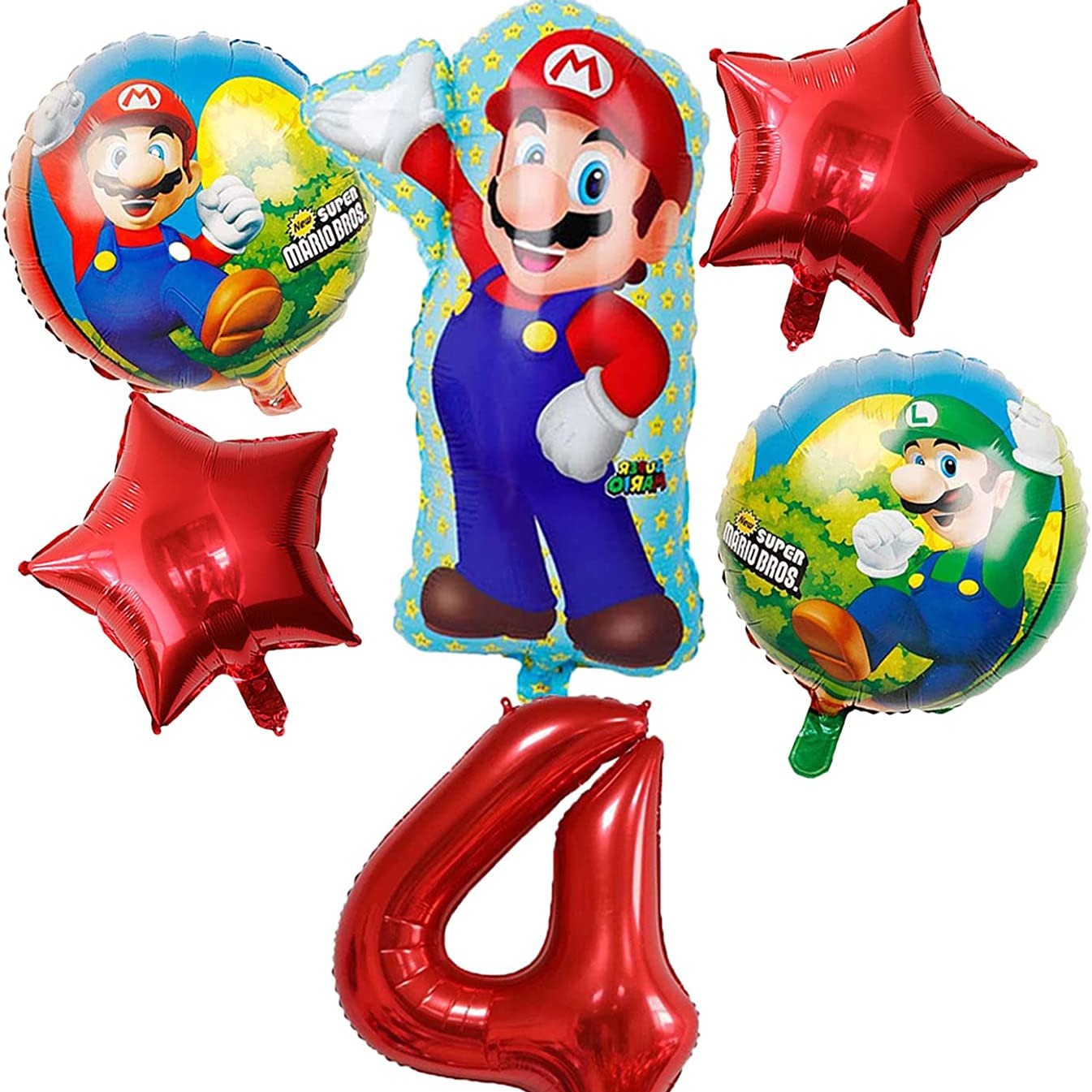 Transfronterizo Mario modelado de globos de aluminio Mario tema juego de cumpleaños diseño de juguete decoración del partido papel de aluminio