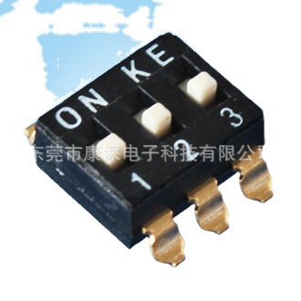 大量批发 3位拨码开关 2.54脚间距 平拨 KE贴片拨码开关