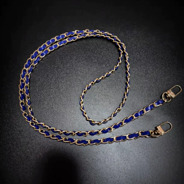 Shoulder bag leather chain-Rhine blue-69
