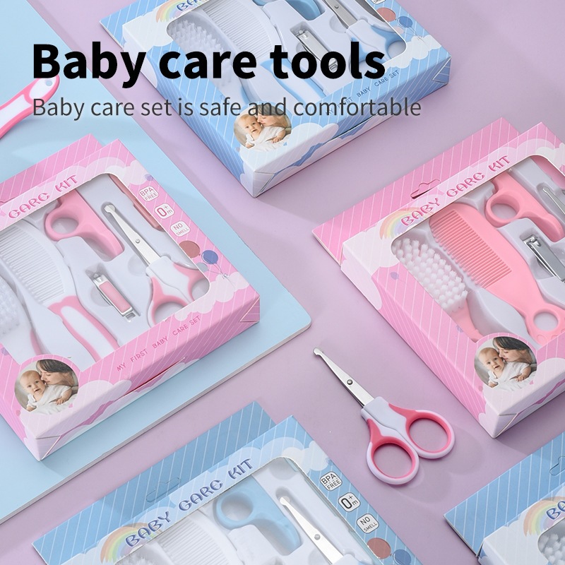 Comercio exterior al por mayor caja de regalo de cuidado infantil goteo tijeras de uñas para bebés 6 piezas suministro de fabricantes