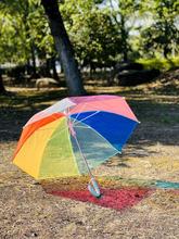 9QXC3-8岁幼儿园宝宝用儿童伞手开长柄儿童透明伞彩虹伞透明雨伞