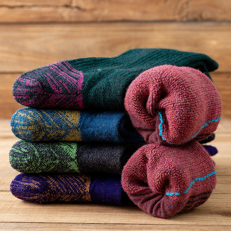Winter men's wool sports socks thick wool socks thick terry socks men's mid tube socks super thick wool socks_voghion.com