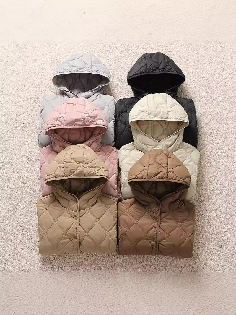 Nuevo cross-border ligero encapuchado otoño y invierno calabaza corta plumón chaqueta exterior mujer calentamiento suelto chaqueta clásica universal
