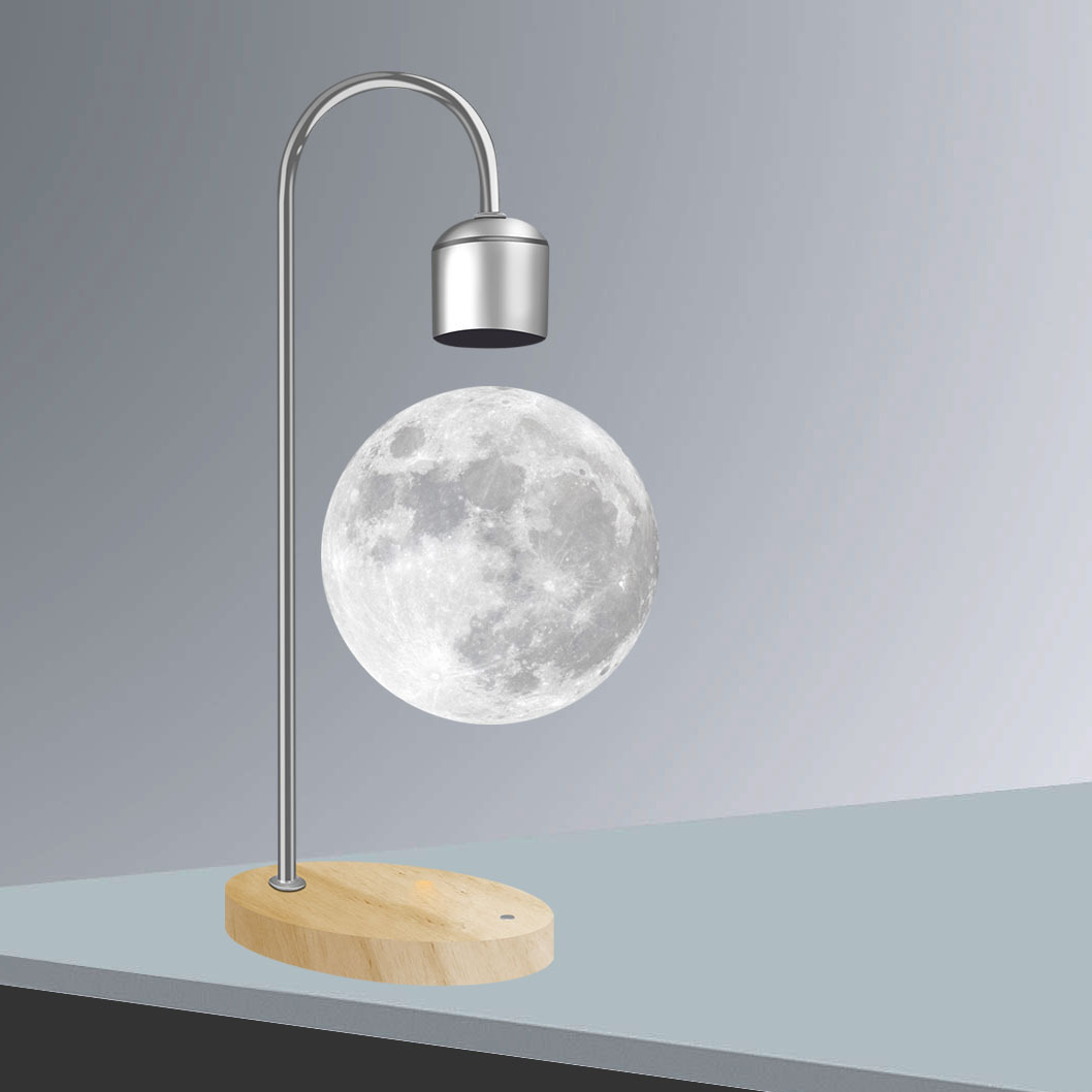 Lámpara De Luna suspendida 3D impresión integrada sin fisuras creativa suspensión magnética lámpara de mesa de Luna decoración del hogar LED luz de la noche