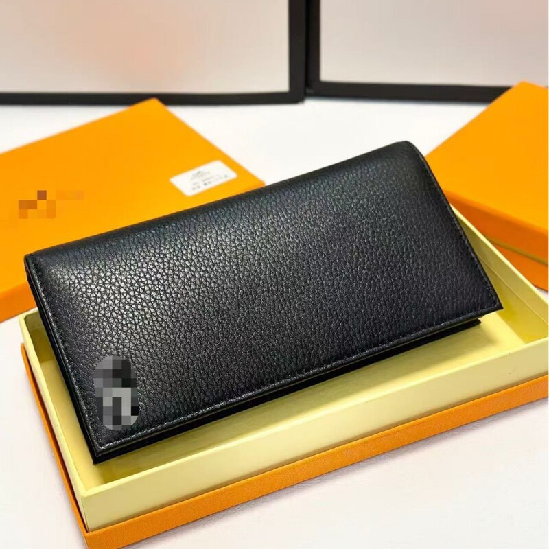 Men's long genuine leather wallet, new ultra-thin top-layer cowhide with zipper and hidden pocket, wallet for dad, handbag